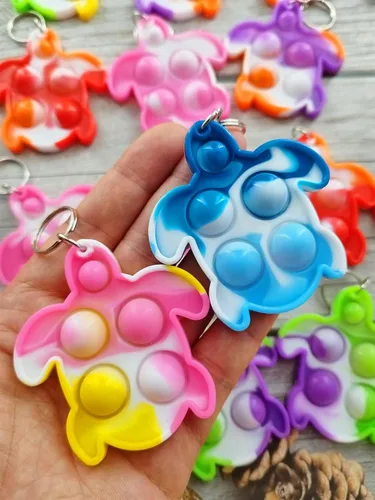 Miniatura 6 de Paquete de 100 llaveros a granel con diseño de tortugas pequeñas, para niños y niñas, regalos de fiesta de cumpleaños, suministros de verano, aula