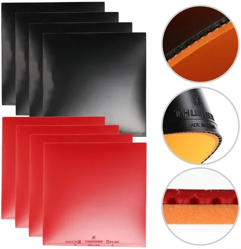 Miniatura 5 de 8 gomas de tenis de mesa, esponja de goma de ping pong roja/negra, gomas de repuesto para bate de tenis de mesa, accesorios de tenis de mesa