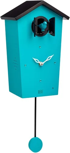 Miniatura 11 de KOOKOO Casa de pájaros blanca, reloj de cuco de diseño moderno con 12 voces naturales de pájaros o llamada de cuco Blanco