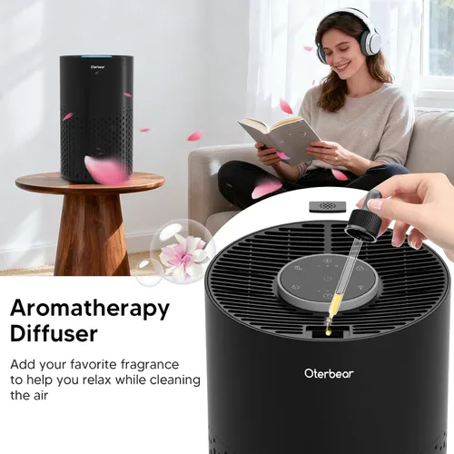 Miniatura 6 de Purificadores de aire para dormitorio del hogar de hasta 1250 pies cuadrados - Purificador de aire HEPA H14 con aroma y modo de sueño, purificador