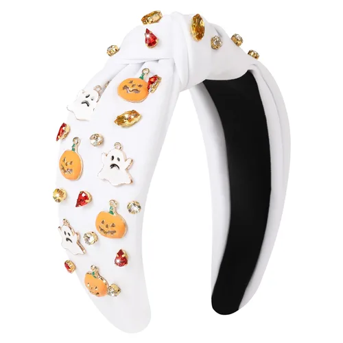 Miniatura 8 de Diademas de fantasma de Halloween para mujer, diadema de araña espeluznante con cuentas de diamantes de imitación de cristal, accesorios