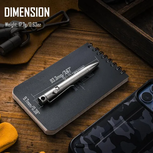Miniatura 4 de KeyUnity KP04ST Titanium EDC Bolt Action Pen & KS05 Mosquetón de acero inoxidable Mini Clips Bundle