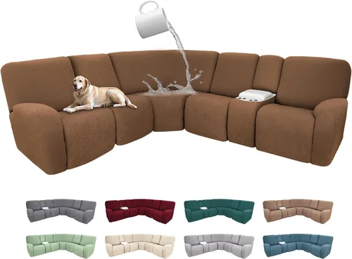 Miniatura 108 de Fundas de sofá reclinable seccional 100% impermeables para sofá reclinable en forma de L, funda de sofá modular de esquina en forma de L, fundas
