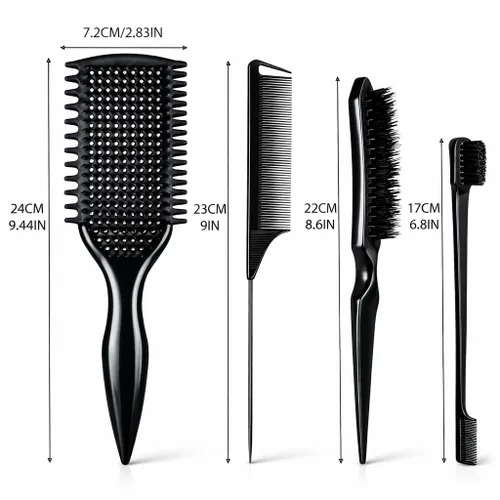 Miniatura 2 de Cepillo desenredante para cabello rizado, cepillo ligero para cabello rizado con diseño ventilado para un fácil deslizamiento, desenreda sin Negro
