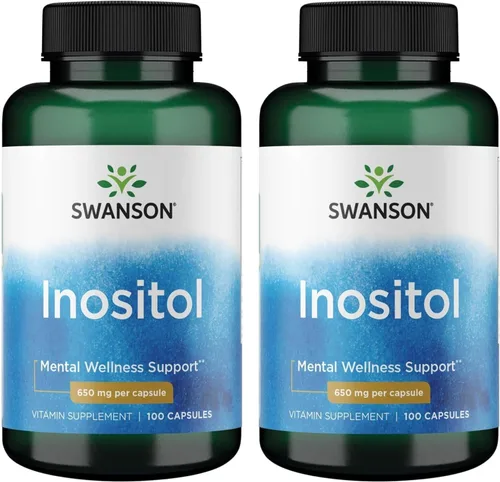 Swanson Inositol 650 miligramos 100 cápsulas (paquete de 2)
