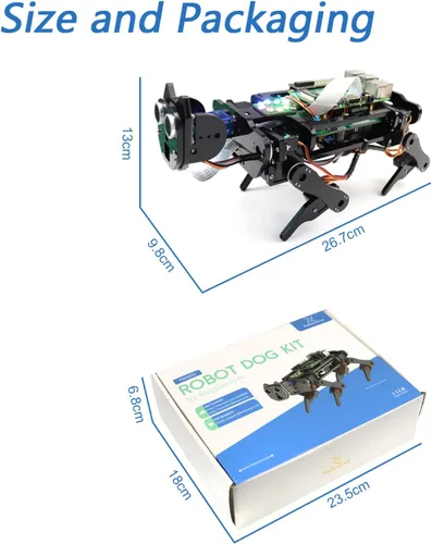 Miniatura 7 de FREENOVE Kit robot para perro Raspberry Pi 5 4 B 3 B+ Zero 2 W, caminar, autoequilibrio, reconocimiento facial, rastreo de bolas, rango ultrasónico