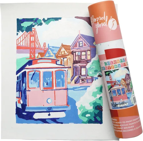 Miniatura 9 de Pink Picasso Kits de pintura de destinos coloridos por números para adultos y adolescentes Kits únicos de pintura de lienzo para bricolaje Kit