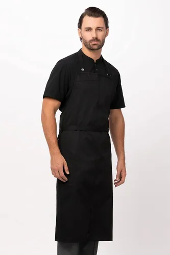 Miniatura 7 de Chef Works Brio Chef's Bib Delantal para hombre, Negro