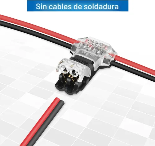 Miniatura 2 de Cable de extensión LED AWG de calibre 22 de 65.6 pies y 12 conectores de cable de 3 vías, conector en T de bajo voltaje, conectores de cable