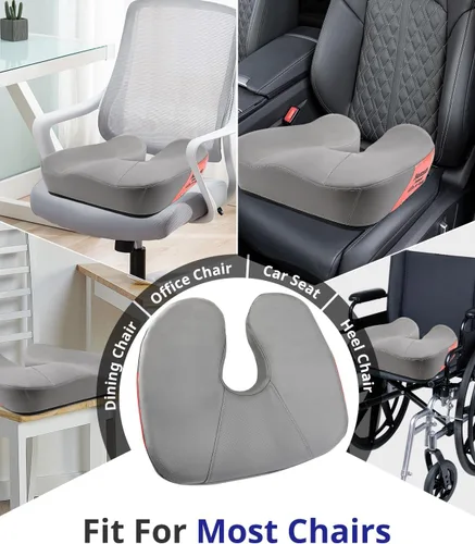 Miniatura 7 de Cojín de asiento, cojín extra grande de espuma viscoelástica para silla de oficina, almohadilla ergonómica para aliviar la presión del automóvil