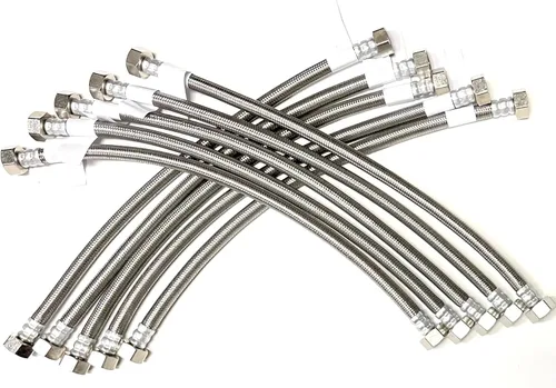 Miniatura 3 de Línea de conector de suministro de agua para grifo, acero inoxidable trenzado, línea de suministro de grifo, rosca de tubo de hierro hembra de 1/2