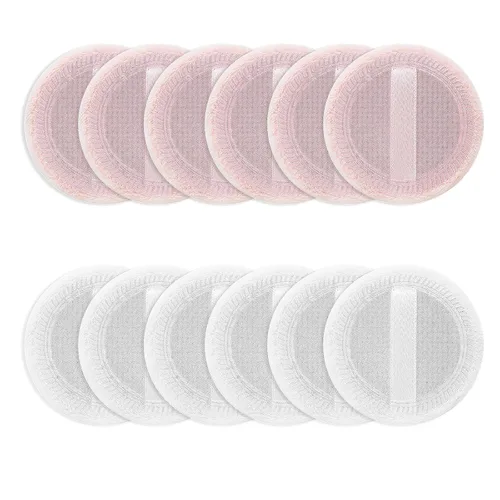 Miniatura 2 de Sibba 12 piezas de rubor suelto en polvo maquillaje Puff ajuste de cara maquillaje corporal esponja de terciopelo suave maquillaje cosmético mini