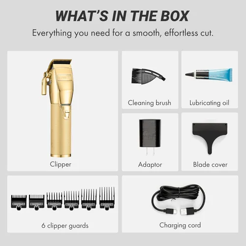 Miniatura 3 de BaBylissPRO FX+ - Cortapelos profesionales para barba para hombres, totalmente metálicos, batería de litio con 3 horas de duración
