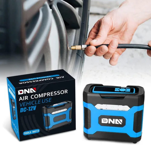 Miniatura 7 de DNA MOTORING TOOLS-00213 Inflador de neumáticos digital azul de 12V CC, compresor de aire portátil con manómetro para autos, bicicletas