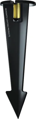 Estaca de luz para exteriores de 8 pulgadas en acabado negro – Soporte de picos de lámpara, uso universal, materiales de resina, cable lateral (1