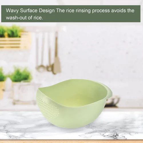 Miniatura 6 de uxcell Cuenco de lavado de arroz, verduras, colador de frutas, colador de arroz, colador de arroz, cesta de drenaje de plástico multiusos