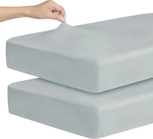 Sábanas ajustadas elásticas para cuna para niños y niñas, paquete de 2 - Sábanas ajustadas para cuna neutrales para cuna estándar y cama para niños