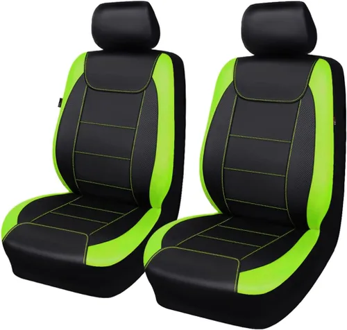 Miniatura 23 de Fundas para asientos de coche Flying Banner, protectoras, impermeables, de cuero sintético con fibra de carbono para asientos delanteros y traseros