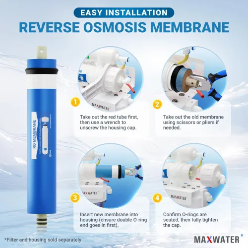 Miniatura 6 de Max Water Membranas de ósmosis inversa Max RO Water FIlter Systems (50 GPD)