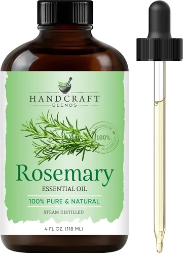 Handcraft Blends Aceite Esencial de Romero – Enorme 4 onzas líquidas – 100% puro y natural – Aceite esencial de grado premium para difusor y