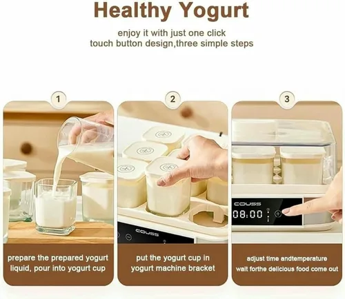 Miniatura 5 de Máquina automática para hacer yogur, fermentador de yogur eléctrico digital con control de temperatura y tiempo, máquina fermentadora de masa Natto