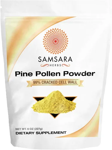 Miniatura 8 de Samsara Herbs Polvo de polen de pino cosechado silvestre - 99% de pared celular agrietada (4 oz/114 g) que apoya la energía saludable y la longevidad
