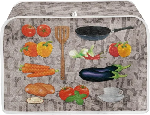 Miniatura 36 de Cubierta para tostadora de 2 rebanadas, protectores de huellas dactilares a prueba de polvo de dibujos animados de abeja, cubierta de tostadora