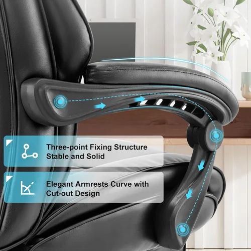 Miniatura 7 de COLAMY Silla de oficina con reposapiés retráctil, diseño ergonómico de respaldo alto, silla ejecutiva de escritorio para computadora con almohada