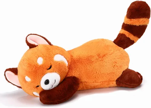 Miniatura 9 de Riuhot Almohada de peluche de panda rojo, bonito juguete de peluche, regalo de Navidad para el día de San Valentín para novias y niños, almohada