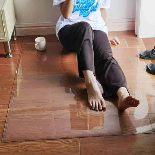 Miniatura 4 de Tapete rectangular transparente para silla de oficina, protección de PVC para niños, protector de plástico de cocina, resistente al aceite, 39.4 in