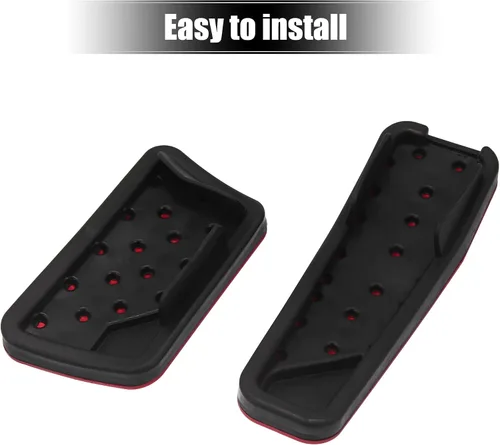 Miniatura 6 de X AUTOHAUX Cubiertas antideslizantes para pedal de acelerador de gas y freno de aleación de aluminio sin perforación, almohadillas de pedal