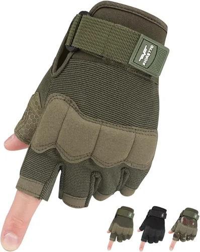 Miniatura 7 de FIORETTO Guantes sin dedos, guantes de medio dedo para conducción, ciclismo, tiro, caza, motocicleta, escalada, trabajo al aire libre 215801