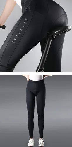 Miniatura 28 de Mysenlan - Conjunto de camiseta de manga larga transpirable para mujer, pantalones largos acolchados 3D, camisa de bicicleta, ropa de ciclismo