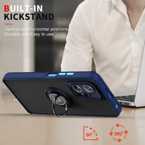 Miniatura 5 de QUIETIP Funda para Xiaomi Poco X4 GT, TPU + PC duro a prueba de golpes, anillo magnético para montaje en coche, cubierta de parachoques con 2 Negro