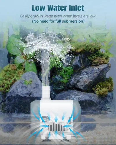 Miniatura 3 de Pawfly Bomba de fuente pequeña, bomba de agua sumergible de 240 GPH para fuente, mini bomba de agua de 12 W con elevación alta de 3.9 pies, bomba
