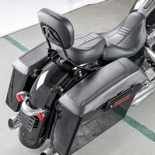 Miniatura 2 de Mofun Funda protectora de piel sintética para alforjas con tapa de altavoz, compatible con Harley Touring Road King Electra Road Street Glide