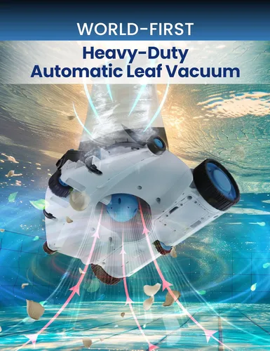 Miniatura 5 de Aspiradora robótica automática para piscinas, apertura de piscina resistente, entrada de succión ultra ancha de 360°, bolsa extragrande de 1.85