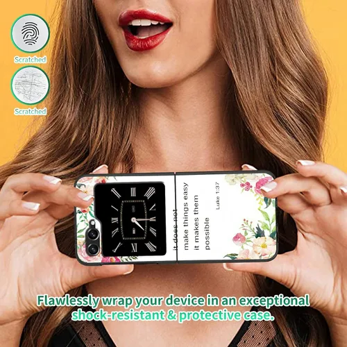 Miniatura 7 de Rossy Funda para teléfono Samsung Galaxy Z Flip 5 para Samsung Z Flip 5 5G (2023) con versículo de la Biblia 1-37, patrón cristiano para mujeres