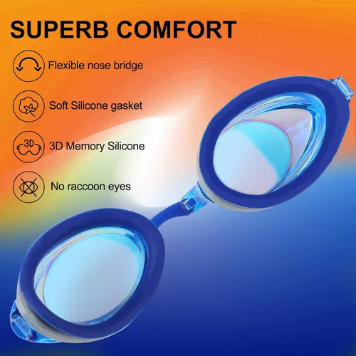 Miniatura 6 de Gafas de natación, paquete de 2 gafas de natación con protección UV antivaho para adultos, hombres, mujeres, jóvenes