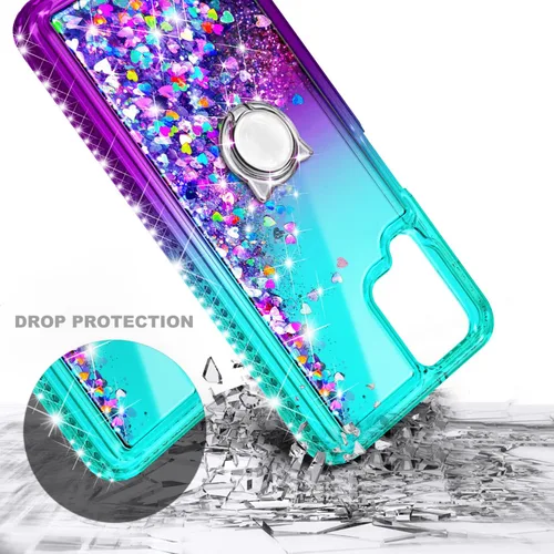 Miniatura 4 de NZND Funda para Samsung Galaxy A12 con protector de pantalla de vidrio templado (cobertura máxima), soporte de anillo/correa para la muñeca