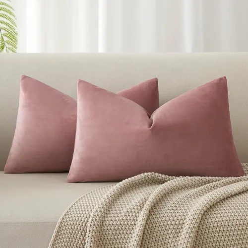 Miniatura 96 de Juspurbet - Juego de 2 fundas decorativas de terciopelo para cojines, fundas suaves para sofá, cama o sillón con cremallera oculta, para sala