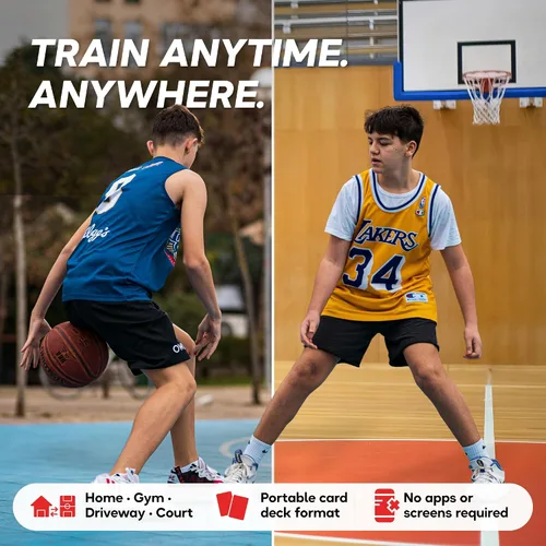 Miniatura 4 de Kick Deck HoopDeck de UVU Training - Programa de entrenamiento de baloncesto de 52 cartas para todos los niveles de habilidad y edades - Desarrollo