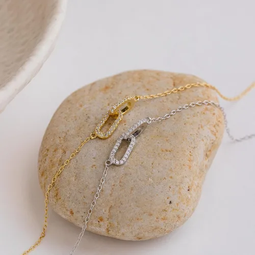Miniatura 7 de Collar con colgante de oro para mujer, delicados collares de diamantes para mujer, chapados en oro de 14 quilates, gargantilla con clip de papel