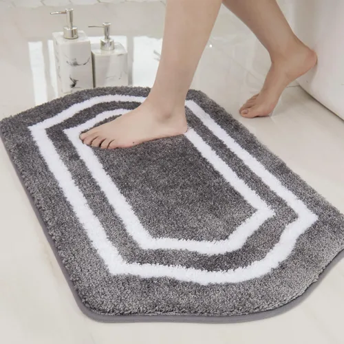 Miniatura 36 de COSY HOMEER Alfombras de Baño Extra Gruesas para Baño - Juegos de Alfombras Antideslizantes de Lino de Baño Suave Felpa 100% Poliéster Fuerte Sala