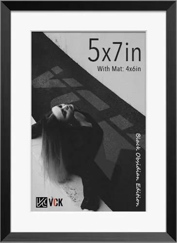 Miniatura 97 de VCK Marco de Fotos de 5 x 7 Pulgadas Negro, Marco de Poster de Aluminio de Alta Calidad con Vidrio Templado, Para Mostrar Fotos de 4 x 6