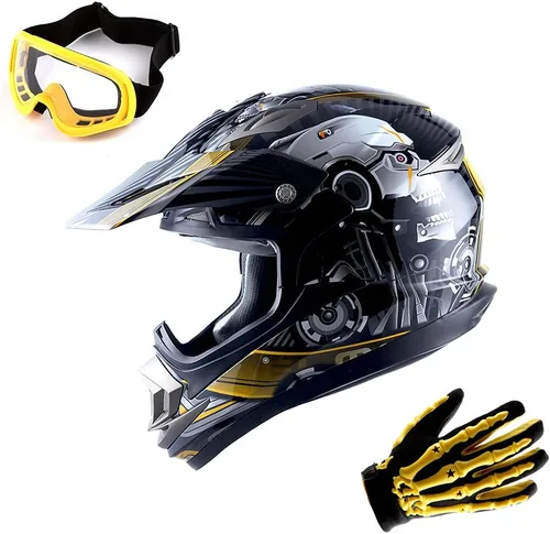 Miniatura 16 de 1Storm Casco de motocross para adultos, todoterreno, MX, BMX, ATV, motocross, mecánico, HGXP14B, fibra de carbono, negro, HGXP14B
