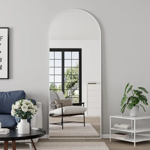 Miniatura 14 de Dolphin Shape Full Length Door Mirror 16"x48", Metal Frame with Protective Film, No-Drilling Hanging or Wall Mount, Hooks & Hardware Included, Full