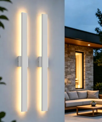 Miniatura 13 de Aipsun Aplique de pared negro para exteriores, 3000 K, 4000 K, 6000 K, 23.6 pulgadas, luz exterior moderna de 23.6 pulgadas, 1 paquete, luz de pared