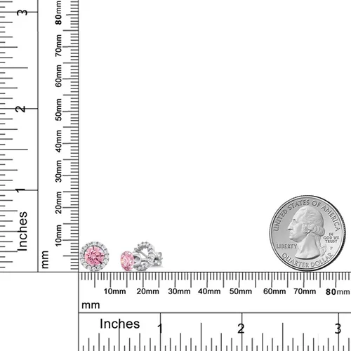 Miniatura 219 de Gem Stone King Aretes redondos de plata de ley 925 de 0.236 in con piedra natal extraíble para mujer