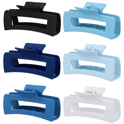 Miniatura 27 de Sisiaipu Pinzas de pelo grandes de 4 pulgadas, 6 piezas de garra grande para cabello grueso, pinzas cuadradas para el cabello para mujeres, pinzas